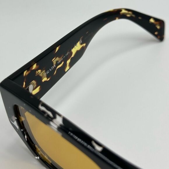 PRADA SUNGLASSES PRA01S 15O10C Havana Black Transparent/Yellow Unisex NEW - Picture 8 of 14
